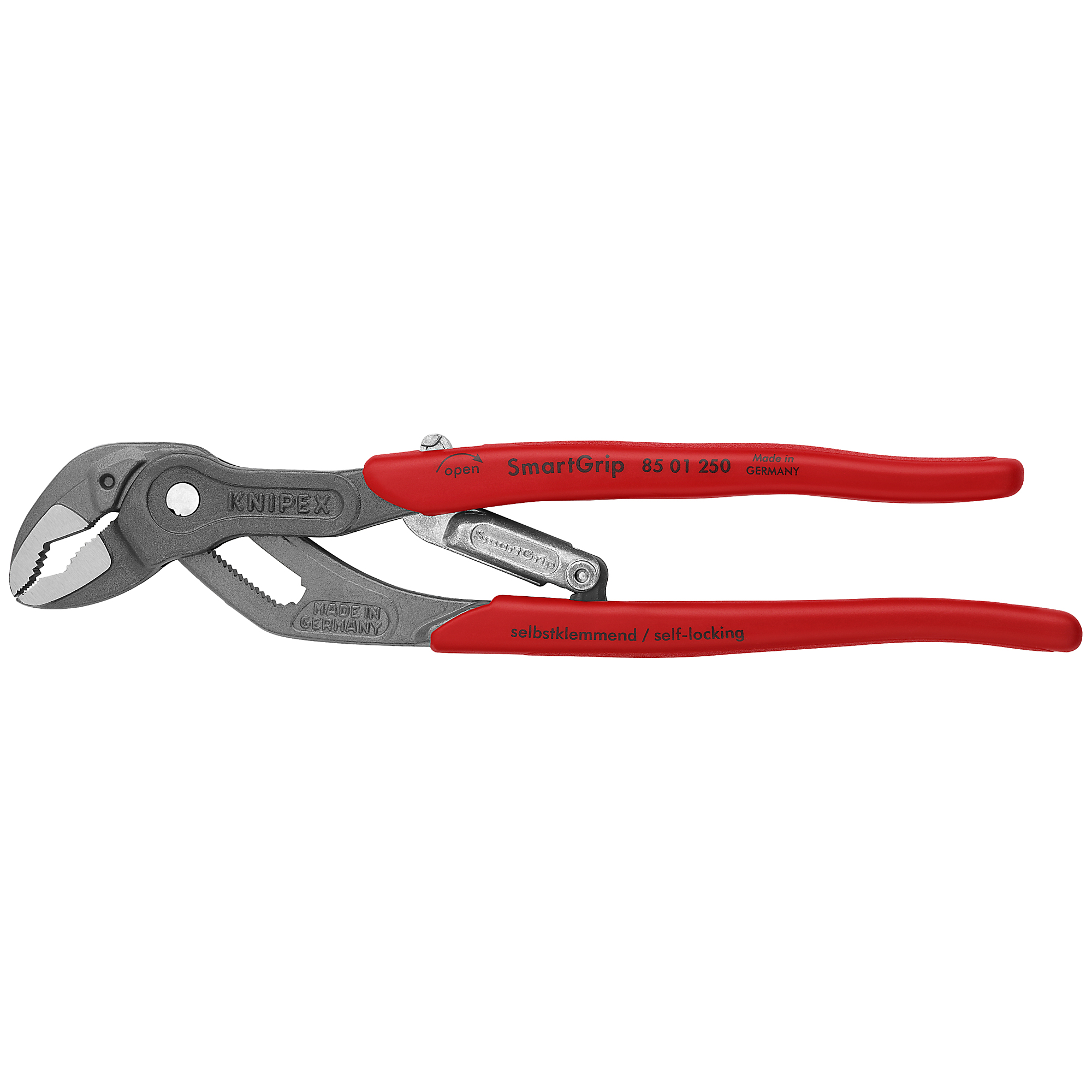 KNIPEX SmartGrip®, SmartGripWtr Pump Pliers Auto -Adjust, Bulk, 10in., Pieces (qty.) 1 Material Steel, Jaw Capacity 1.406 in, Model# 85 01 250 US